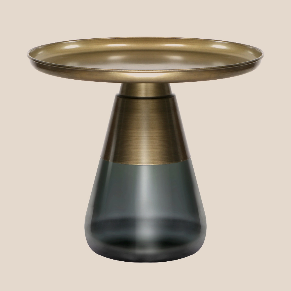 Mid-Century Modern Pedestal Glass Round Storage Single Coffee Table M6089# 1