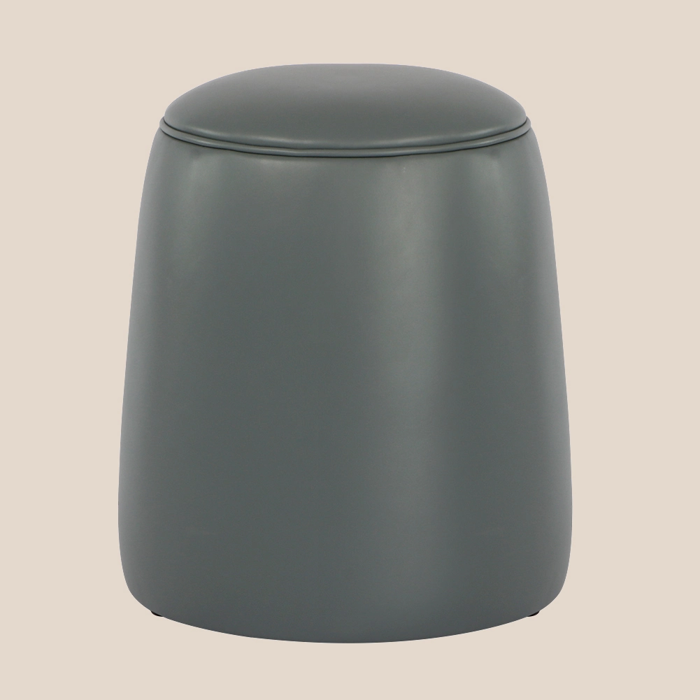 Faux Leather Upholstered round ottoman #M3211 1