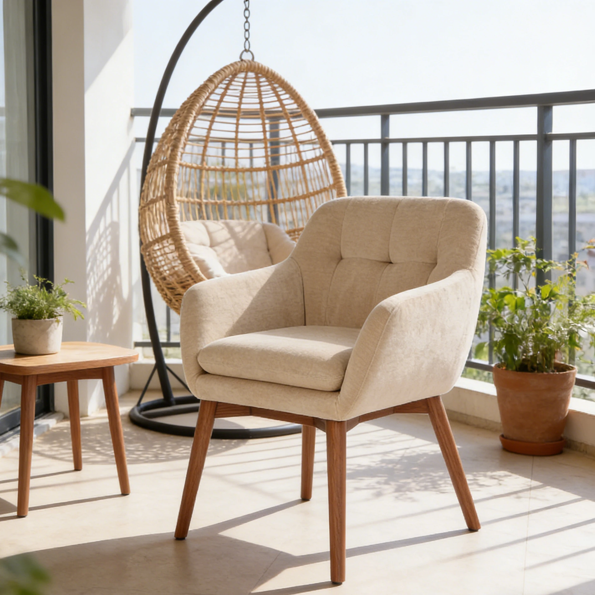 Nordic-Style Fabric Single Leisure Chair #M2368 CUSTOM FACTORY MISIRUI 1