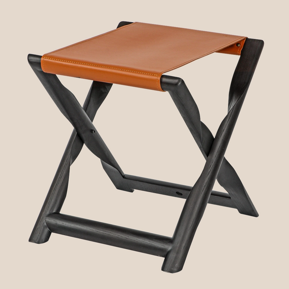 MISIRUI Saddle Leather Folding Stool #M3180 1