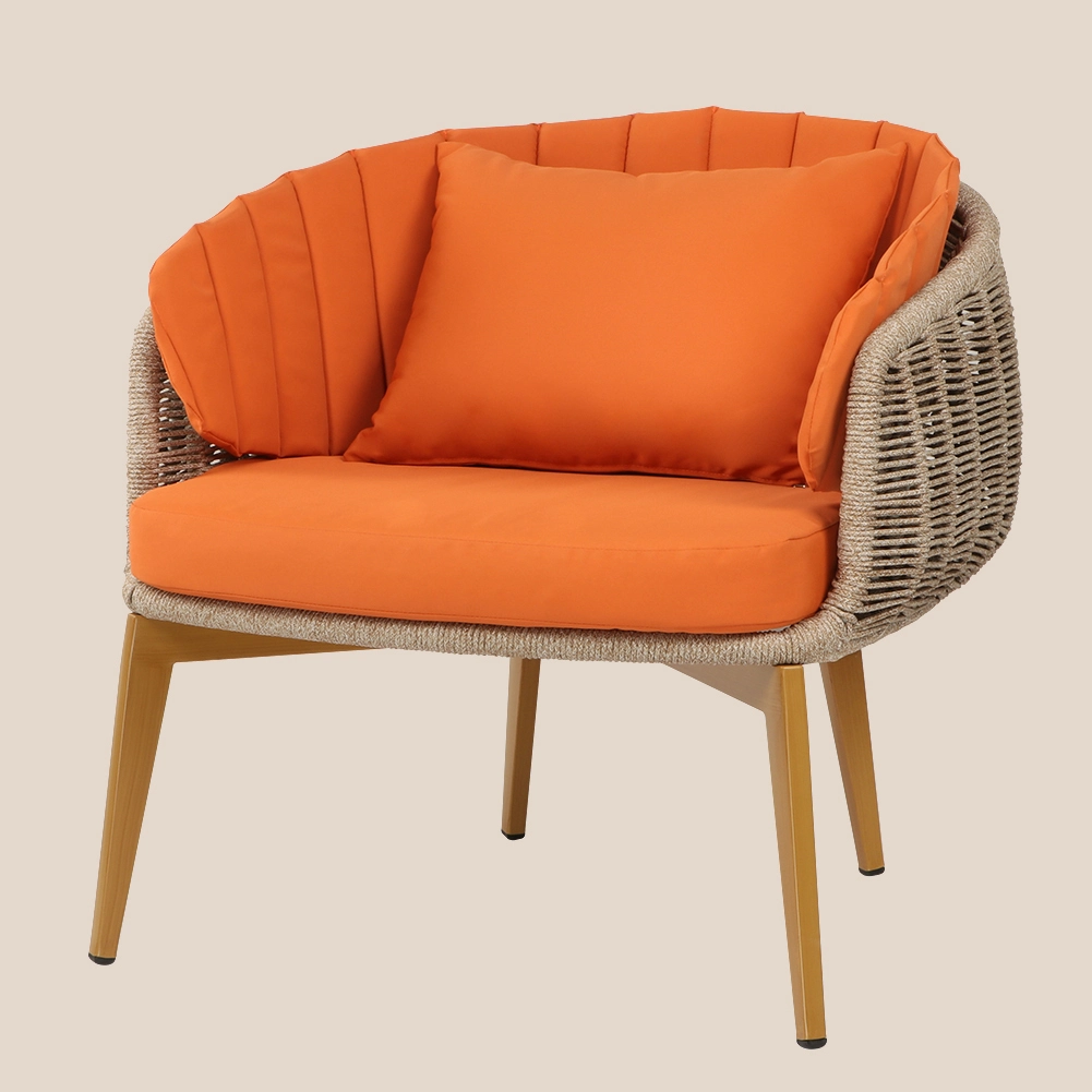 Solrik og livlig oransjefarget rottingvevd stol #MSR2501005 Fabrikktilpasset MISIRUI 1