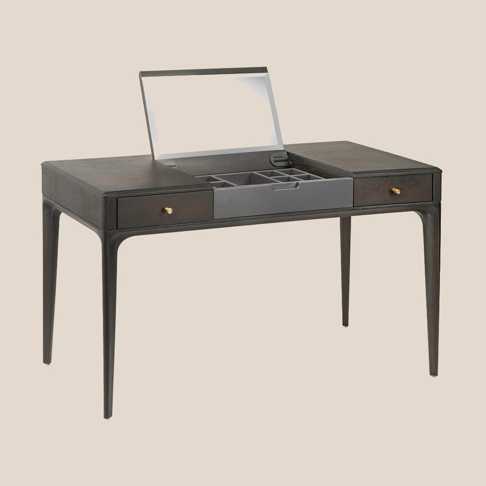 Effen kleur minimalistische serie • Kaptafel met gerookte elegantie #MSR7016 1