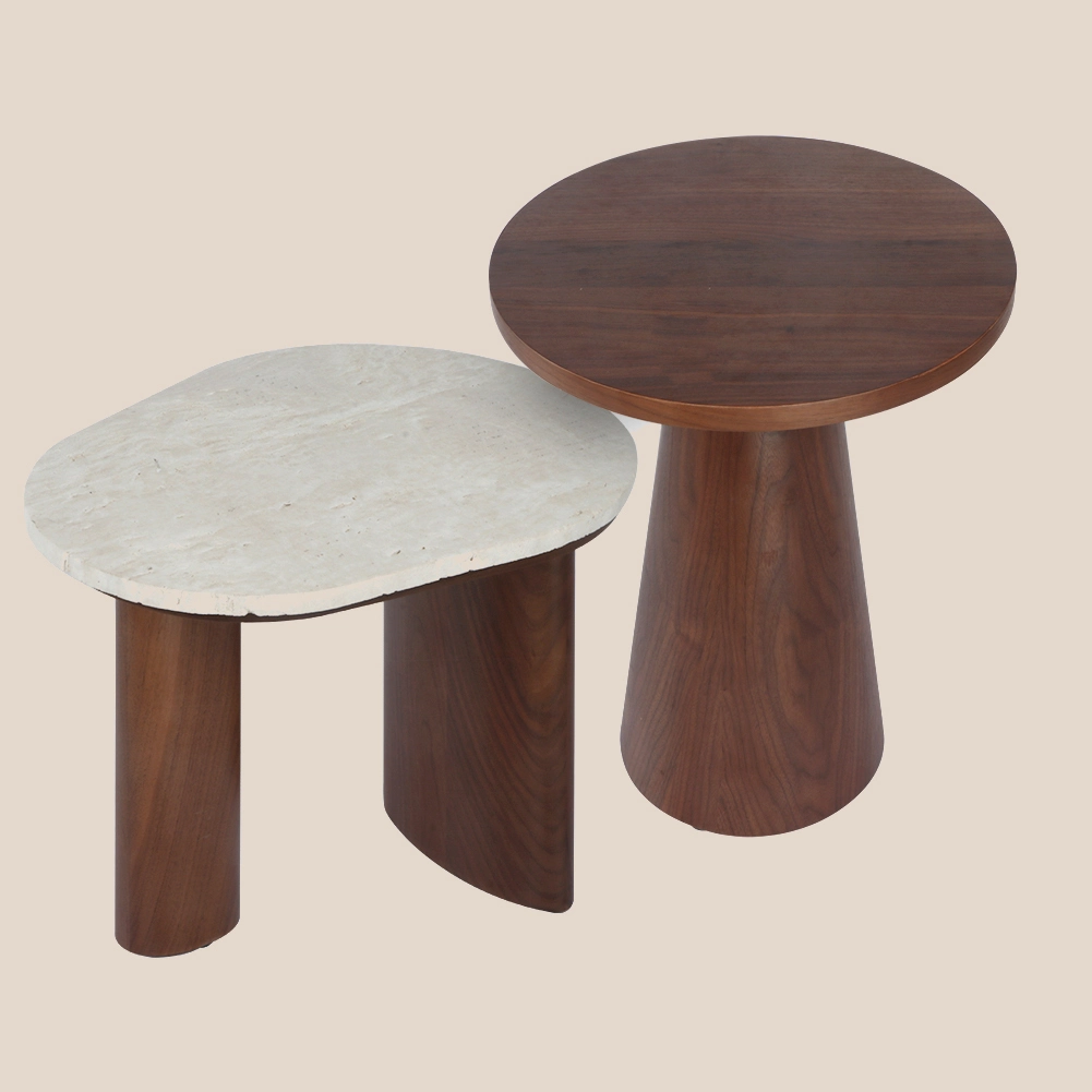 Cloud Ridge Series • The Stone & Wood Harmony Round & Square Coffee Table Set #M6109 1