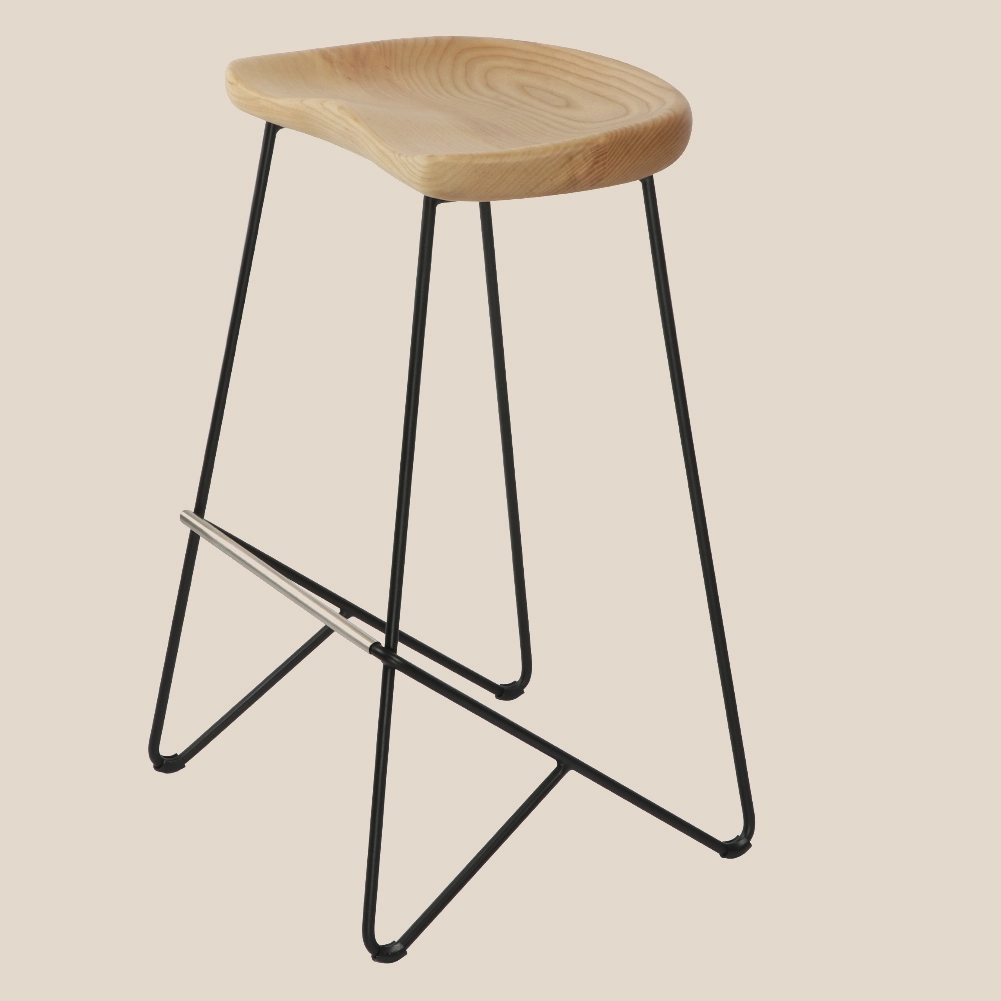 Solid Ash Wood Hairpin Leg Counter Bar Stool #M1009 1