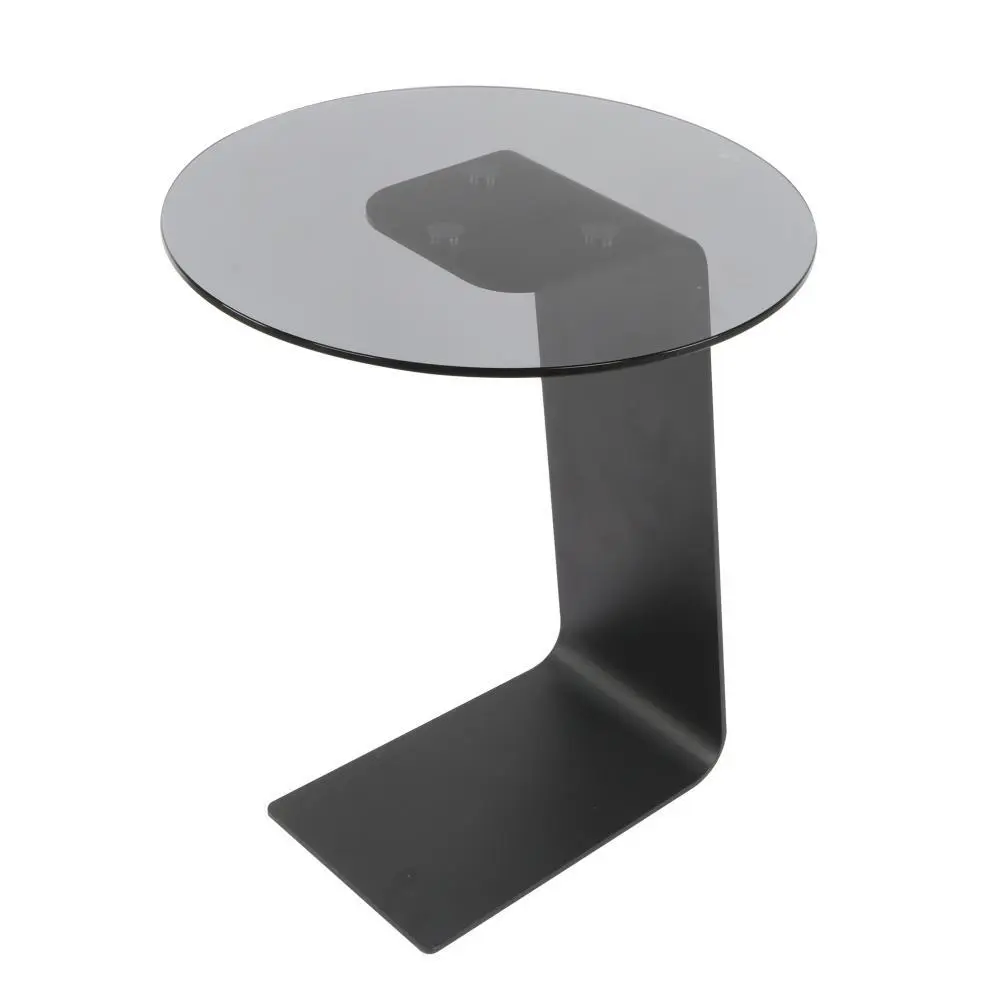Woonkamer transparante zwarte glazen top salontafel 1