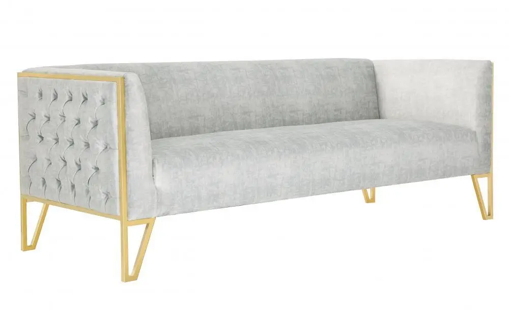 Luxus Liicht Grey Stoff Rhomboid Design Sofa 1