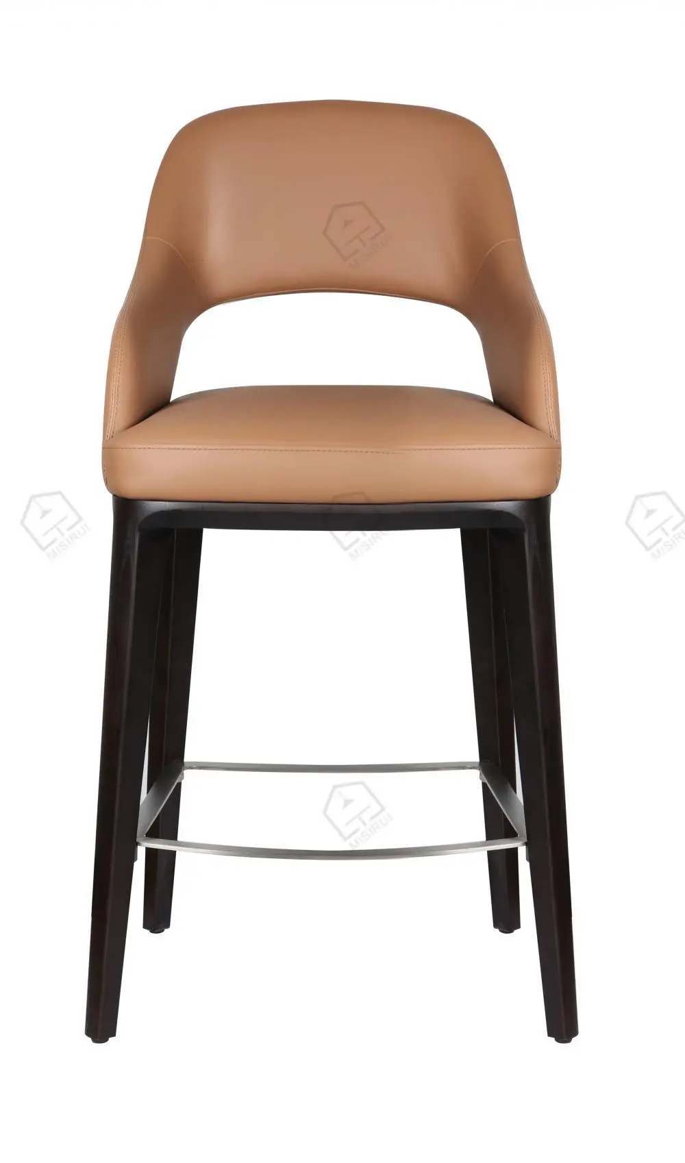 Faux leather and solid wood feet bar stool 1