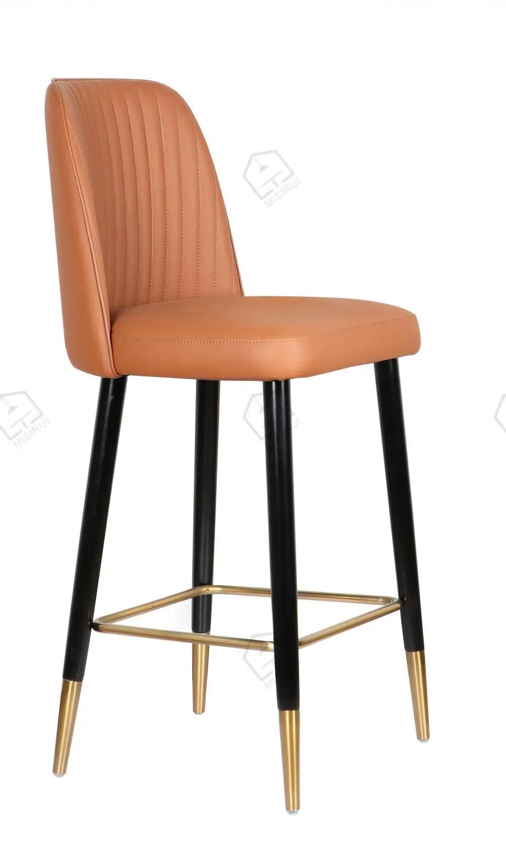 Orange Faux Lieder Bar Hocker 1