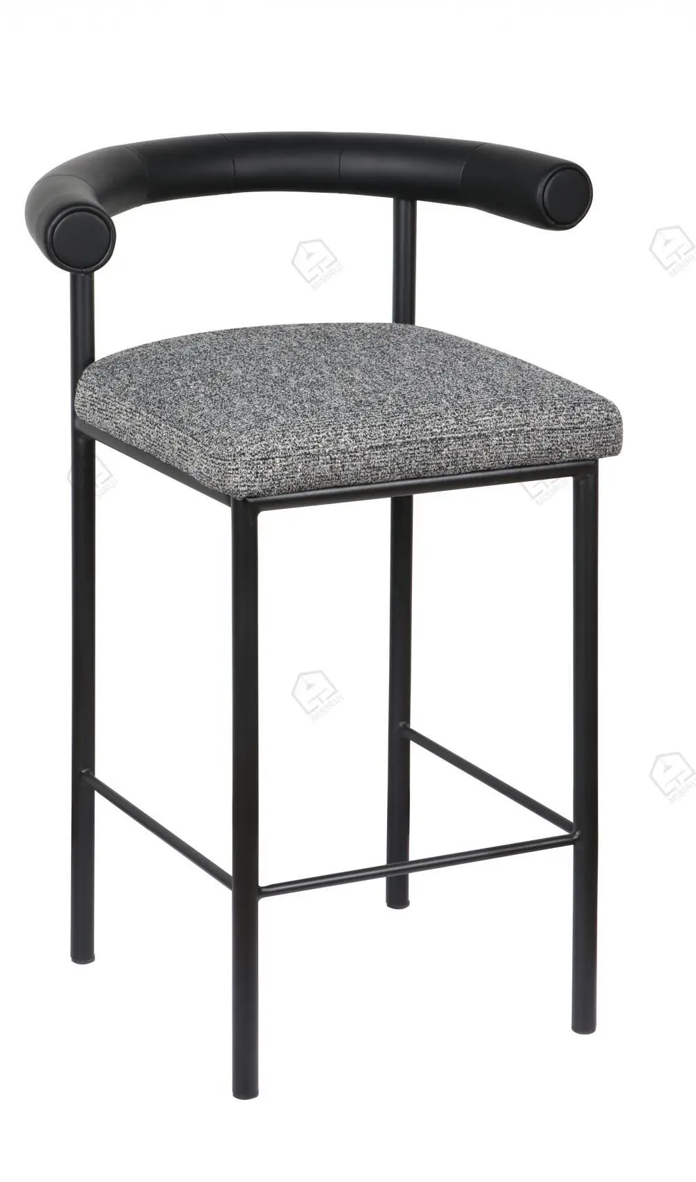 Importiertes Mikrofaser -Leder schwarzer Kaschmir Barhocker 1
