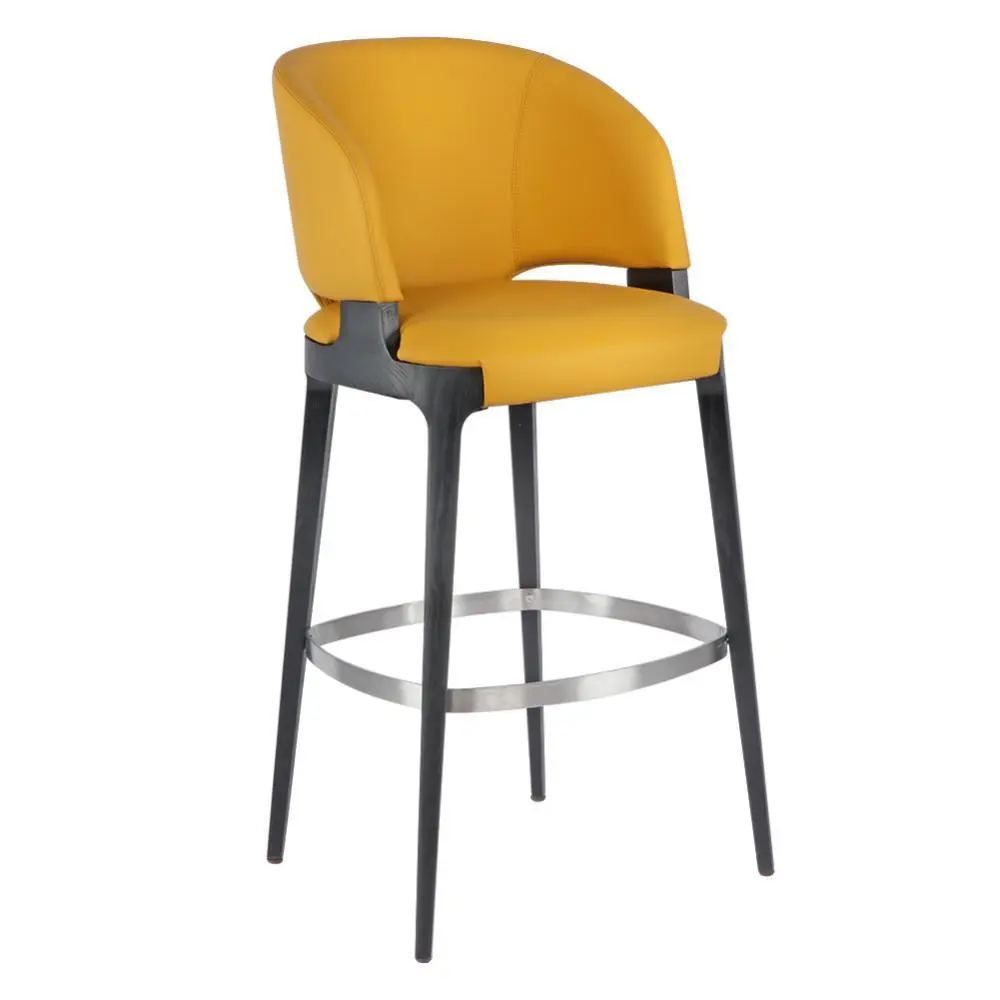 Neues Design gelber Leder Potocco Velis Barhocker 1