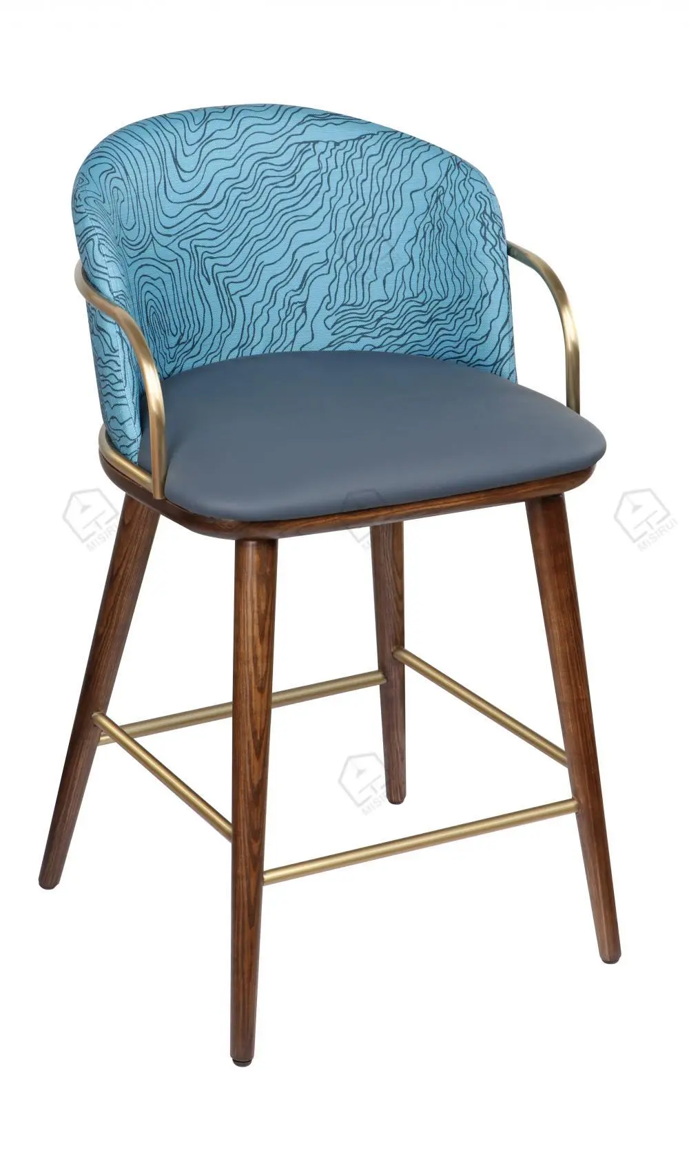 Stainless steel plated with copper armrest bar stool 1