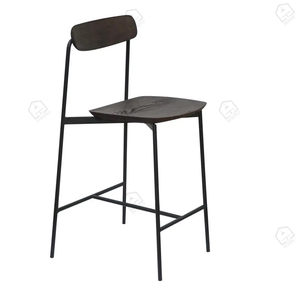 Importéiert Ash Holz Black Matte Frame Sia Hocker 1