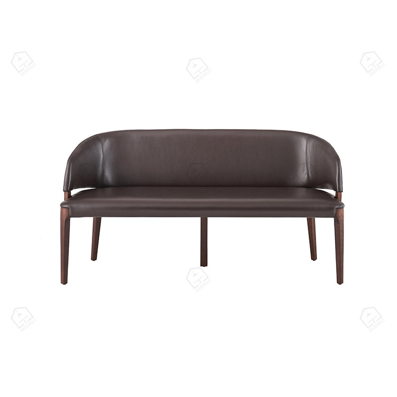 Héich Dichts Schlag Faux Lather fest Holz Sofa 1