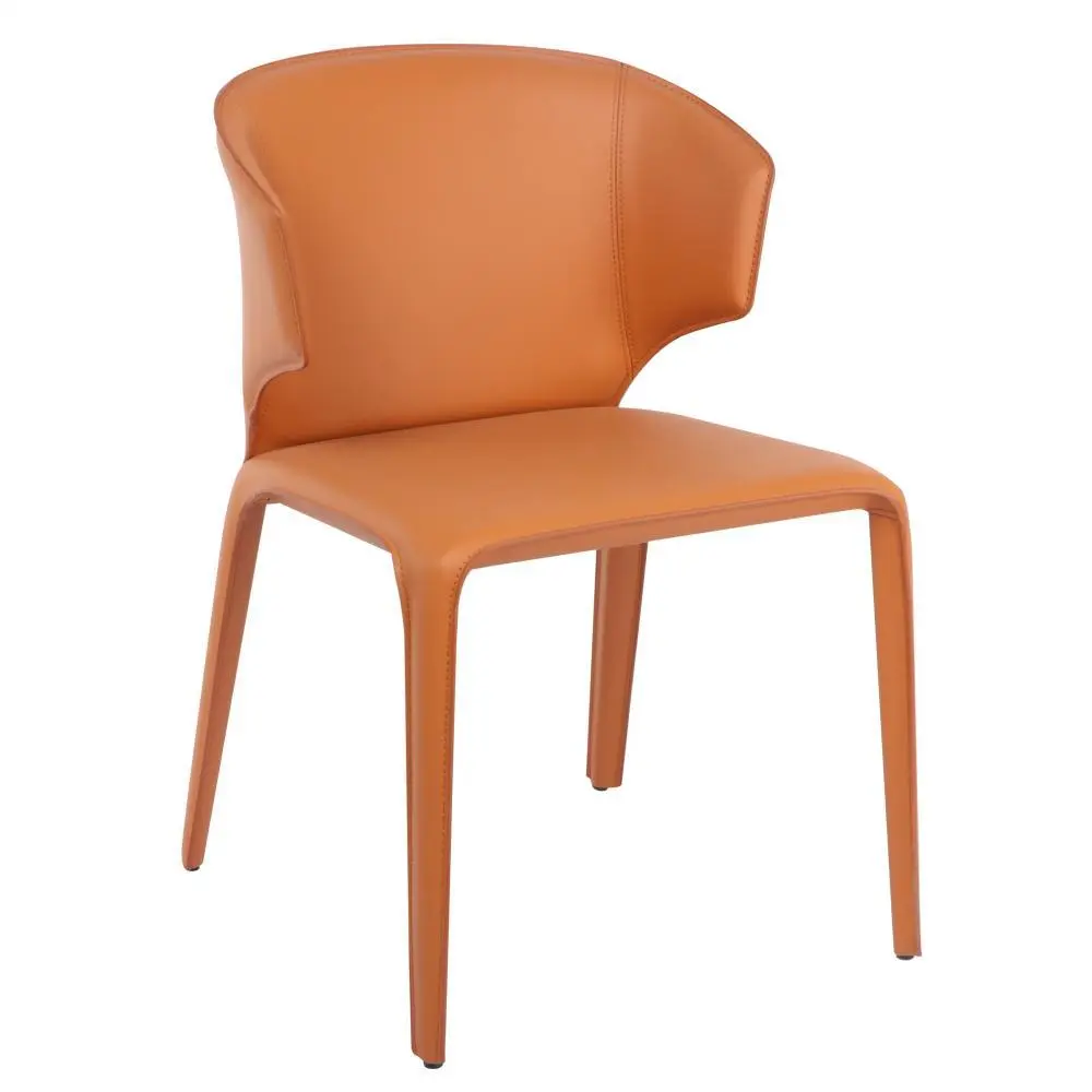Hola oranje lederen armleuning eetstoelen 1