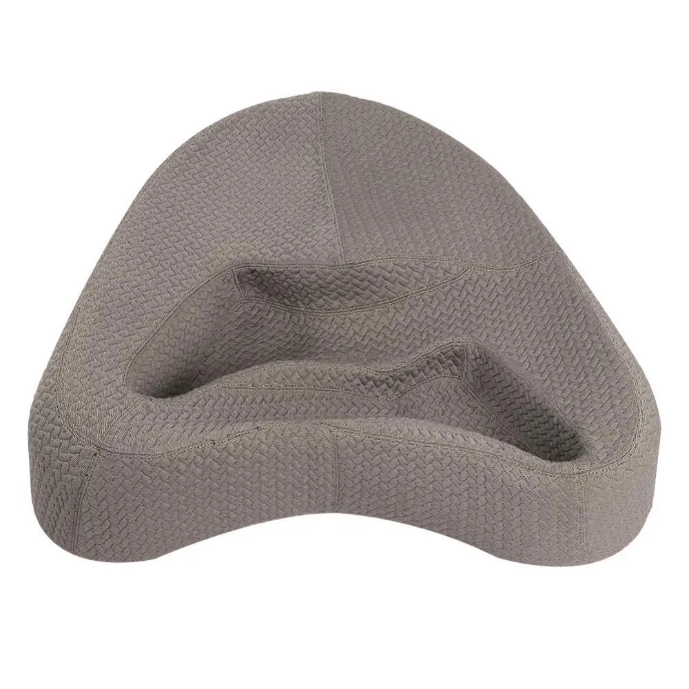 Grey Fabric Comfort Yoga Pouf Pillow Meditation Cushion 1