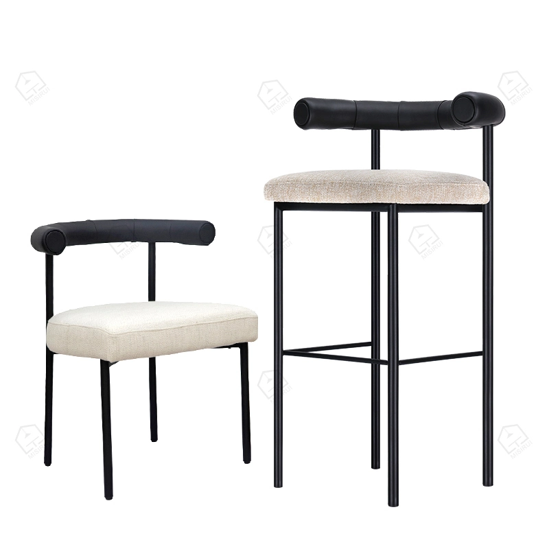 Cadeira de jantar de couro minimalista de microfibra 1