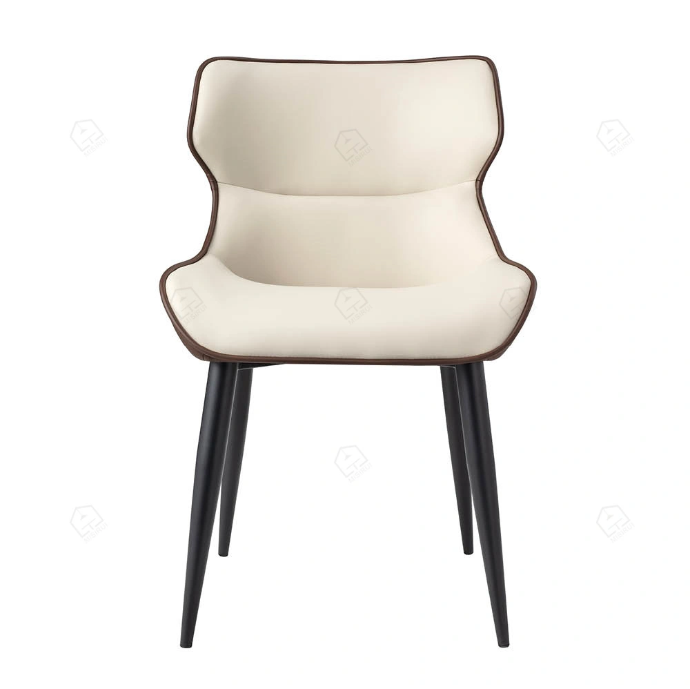 Italiaanse minimalistische witte en bruine kleuren eetstoelen 1