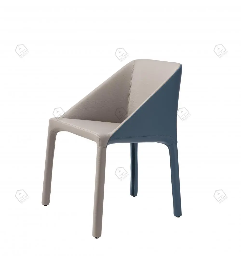 Blauwe faux lederen mantaarstoelen 1