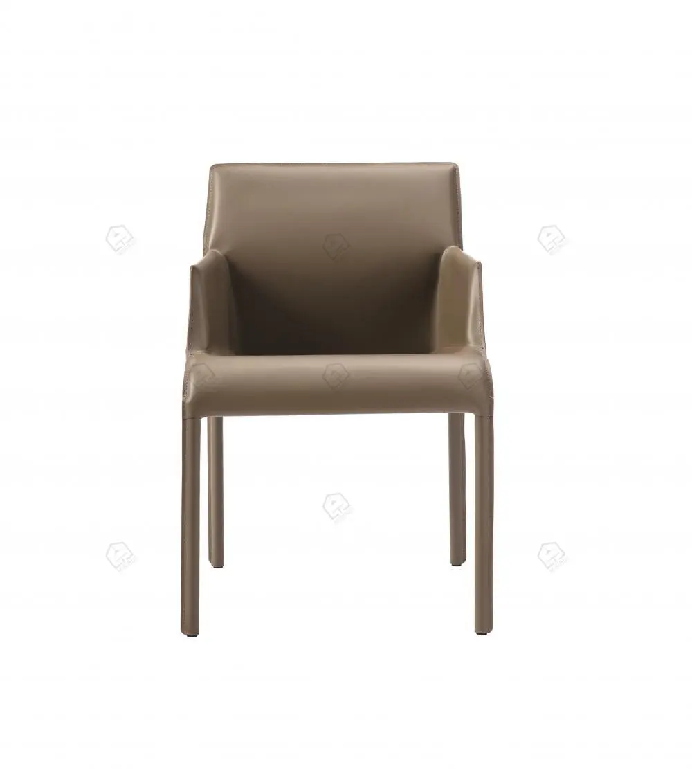 Italiaanse minimalistische kaki zadel lederen armleuning stoelen 1