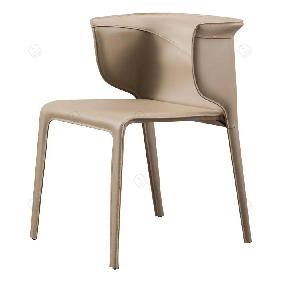 Italiaanse minimalistische kaki zadel leer enkele stoelen 1