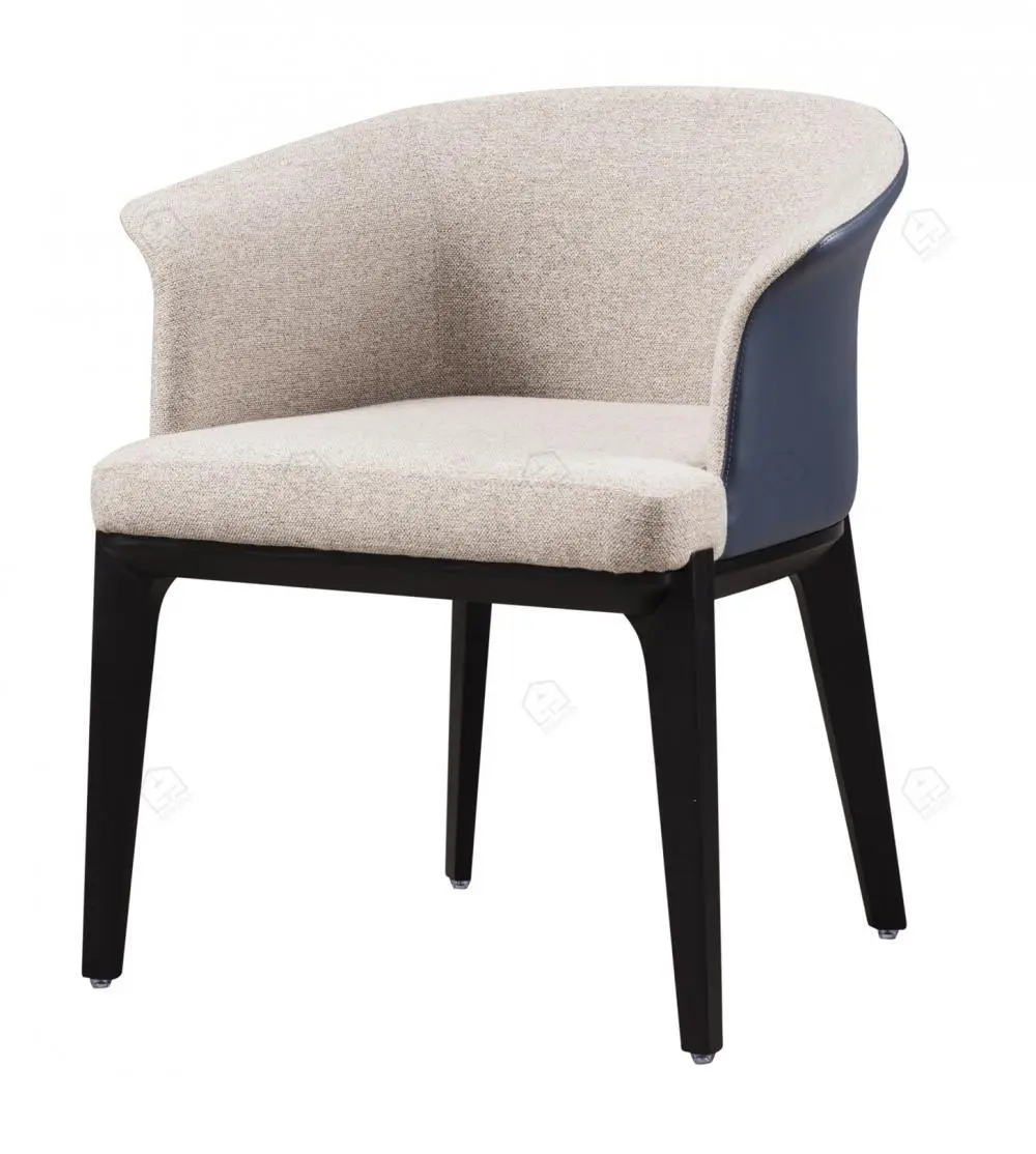 Wit katoenen linnen en lederen designer enkele stoelen 1