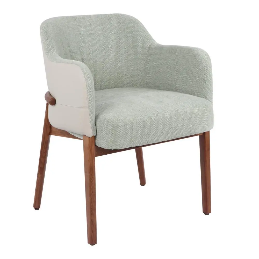Sky blue minimalist style wooden armrest Trench chairs 1