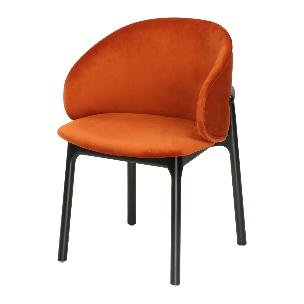 Italienische orange Stoff einzelne Esstühle 1
