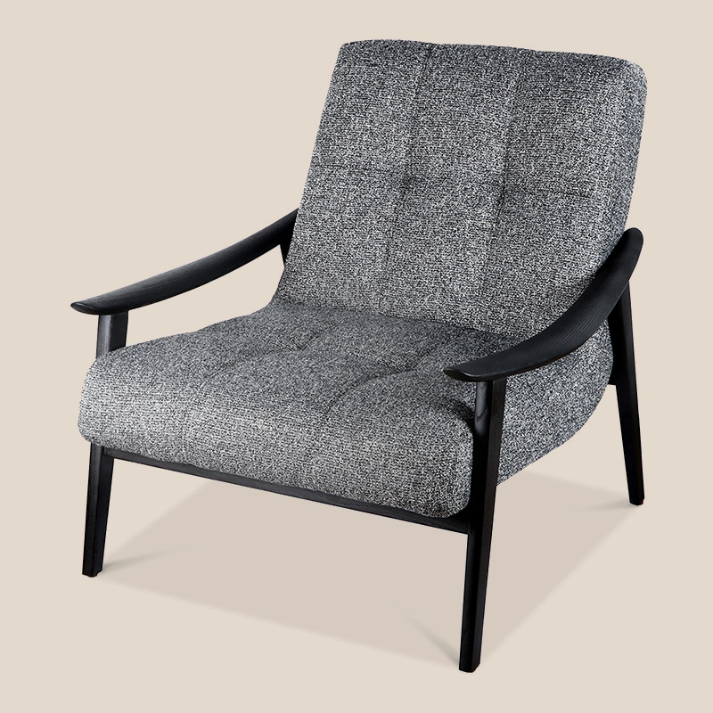 Custom Solid Wood Fynn Lounge καρέκλα #M3098 Κατασκευαστής επίπλων υφασμάτων Misirui 1