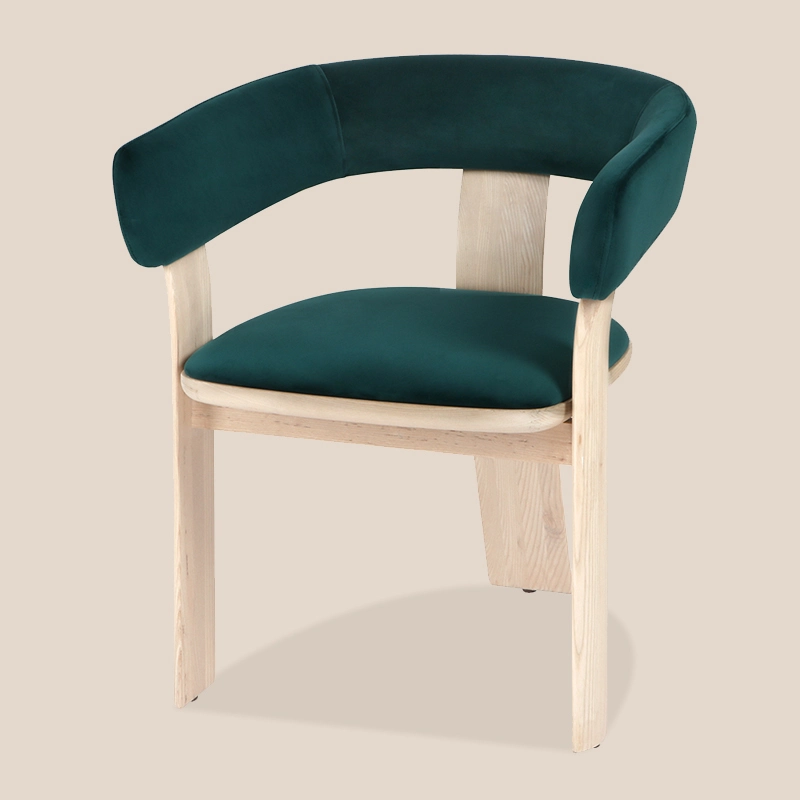 Zäitgenëssesch Holzframed Iesszuch # M2313A, Curved Brieder fir lieweg Plazen 1