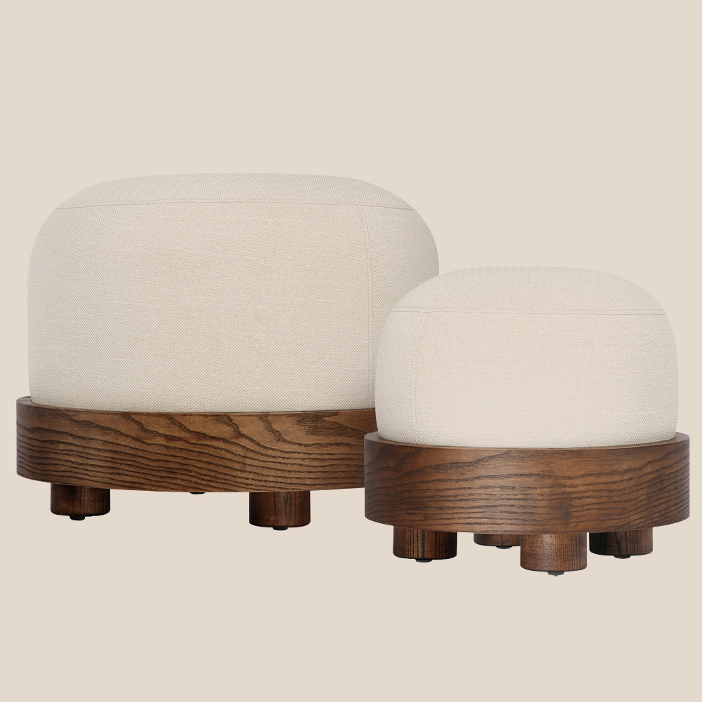 MISIRUI Stol i rrumbullakët prej druri me sfungjer me dendësi të lartë #M3231 1