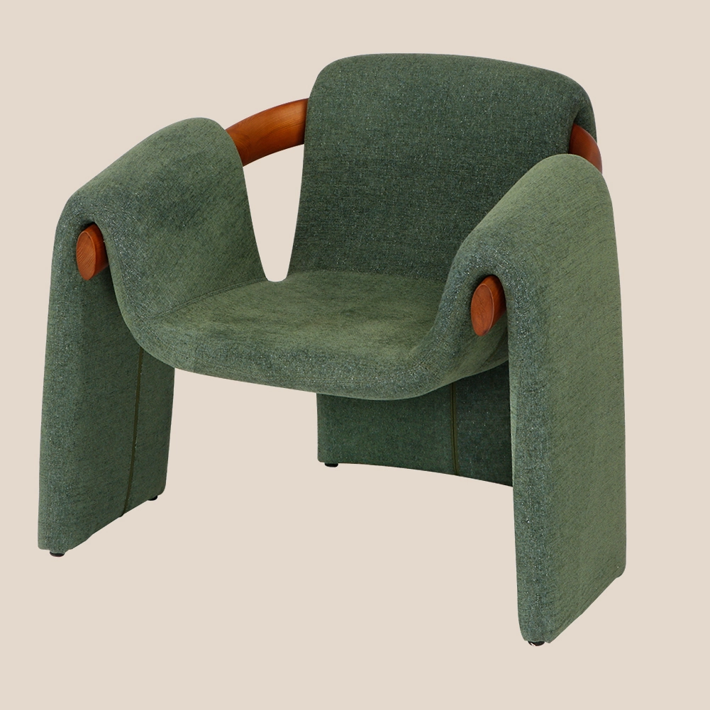 Karrige prej druri prej pambuku në formë druri, e frymëzuar nga stili Sari, nga koleksioni MISIRUI Curve #M3203 1