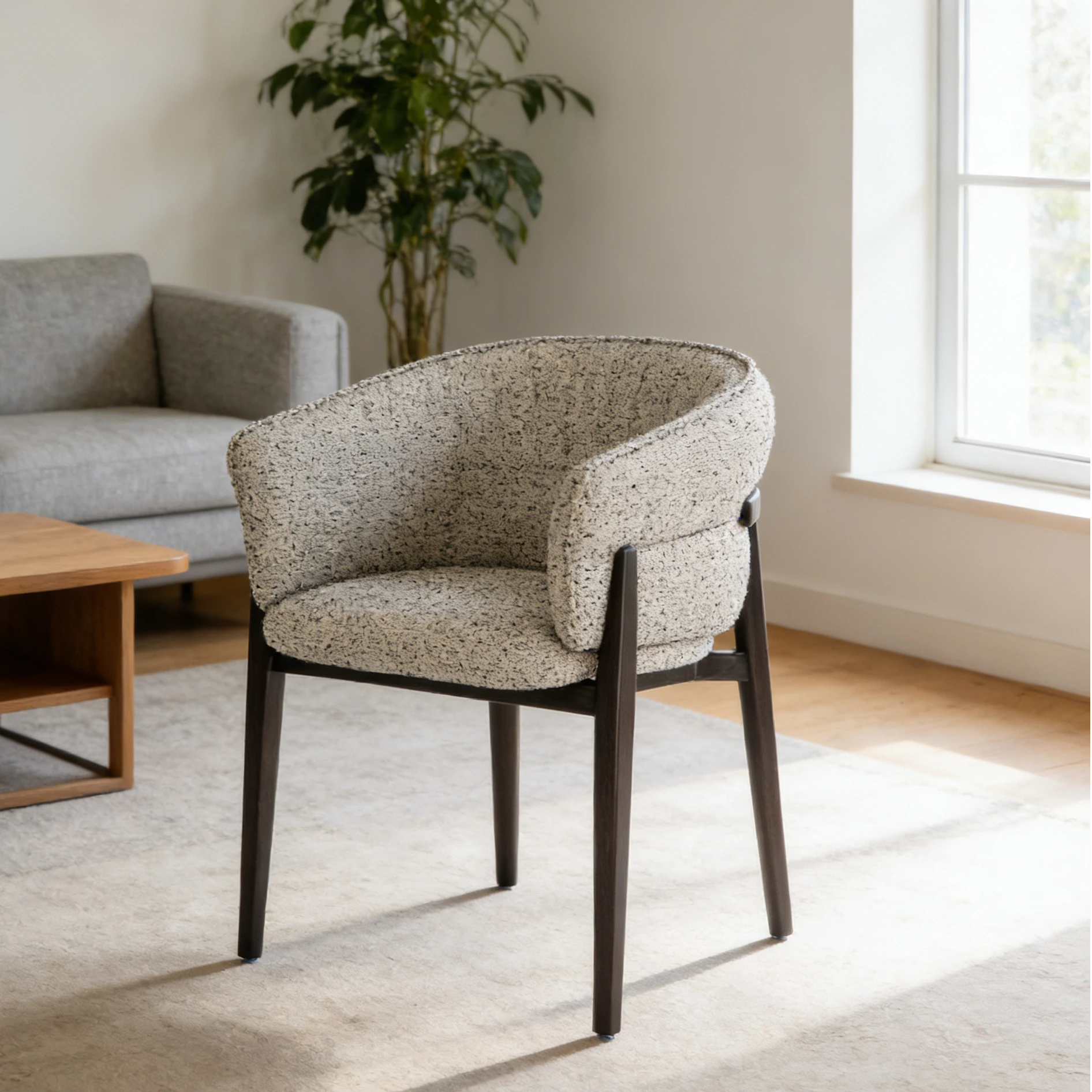 Fauteuil moderne en tissu gris #M2316 CUSTOM FACTORY MISIRUI 1