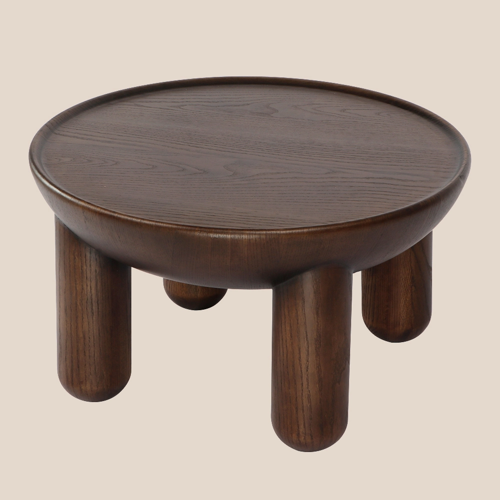 MISIRUI Stol i rrumbullakët i personalizuar i tipit A prej druri të fortë #M3233 1