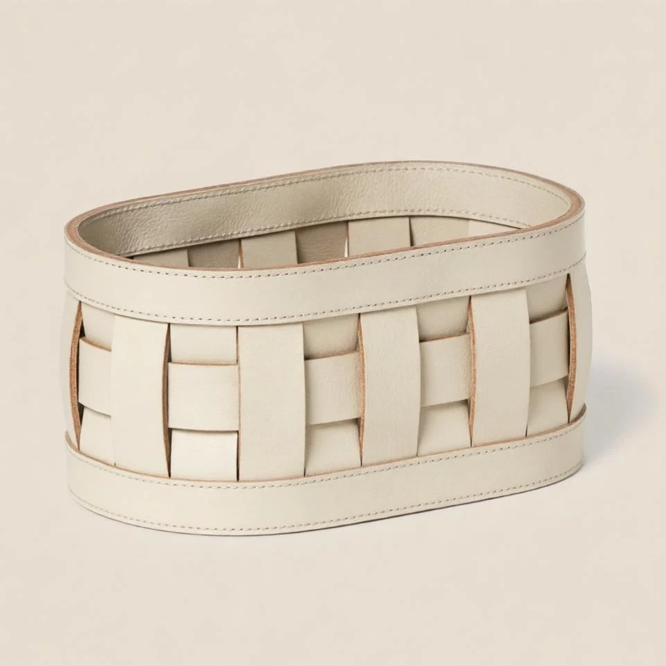 Home Storage and Organization Cream White Storage Basket Factory MISIRUI #MSR037-2 1