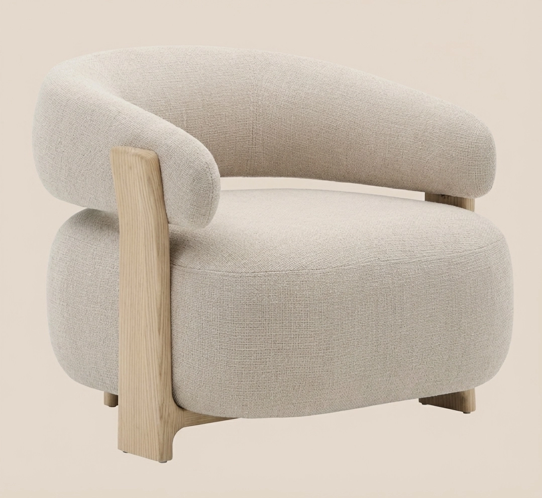 세 다리 시리즈 · 코튼 화이트 레저 의자 #M3256 1