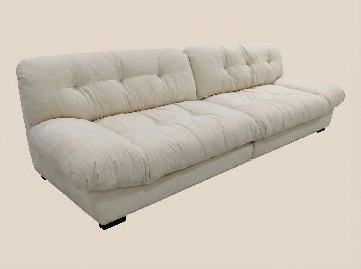 Série Couleur unie · Canapé Nuage Blanc Pur #M5036 1