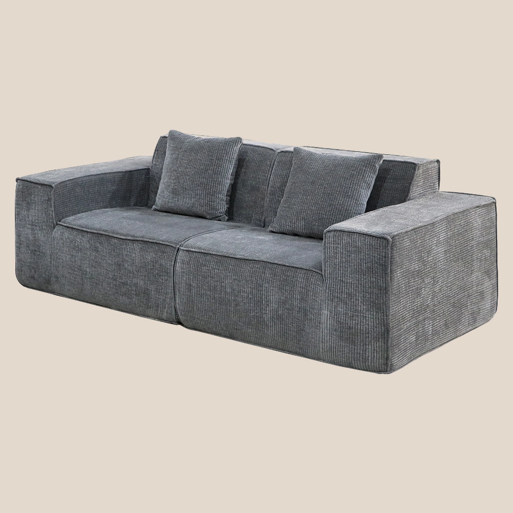 Série Cor Sólida · Sofá de canto em forma de cubo Grey Isle #MSR2408011 1