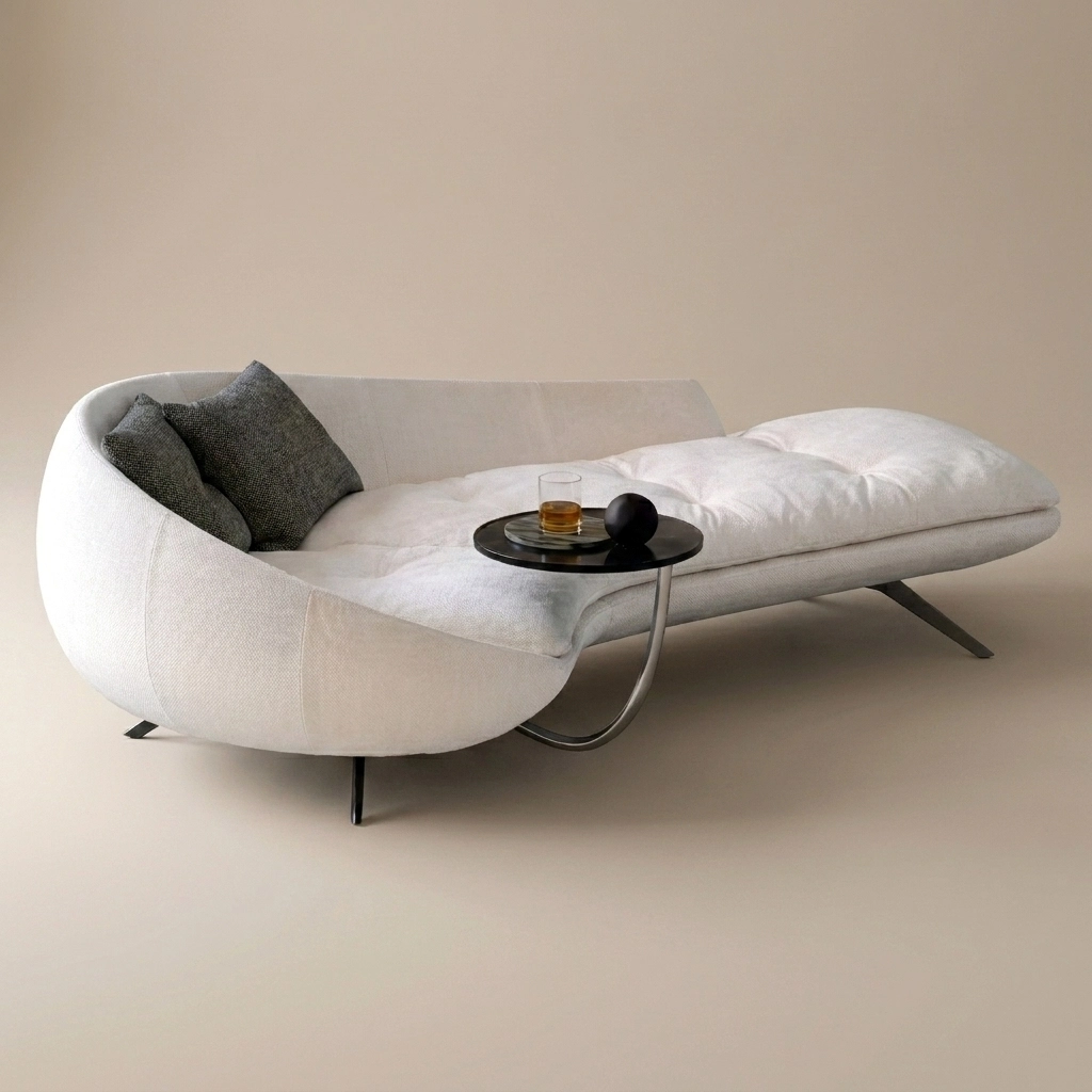 Serie multifuncional · Chaise longue Moon Cove con mesa auxiliar integrada #MSR2408012A 1