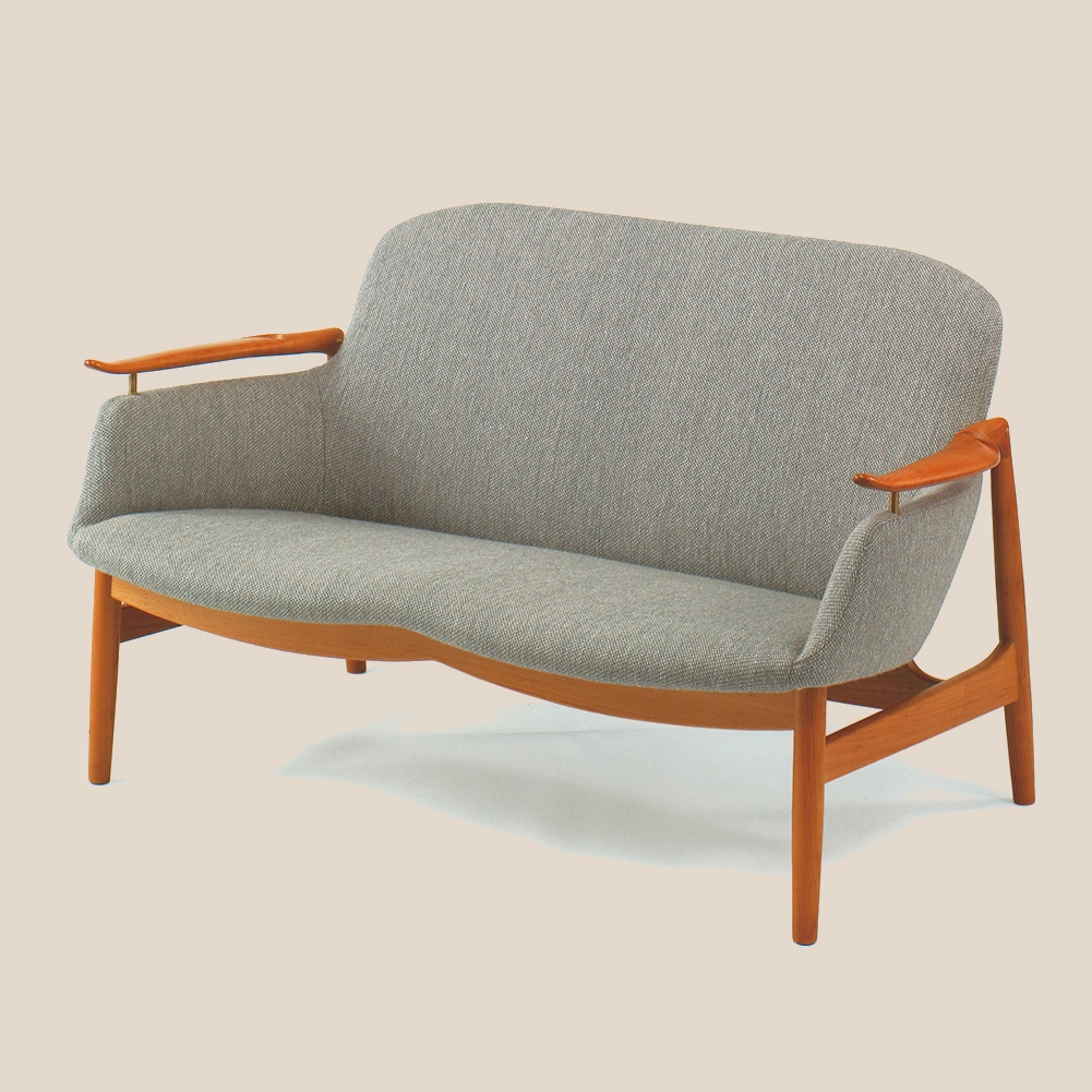 Sofa dwuosobowa w stylu nordyckim, szara, miękka, M5006-2 1