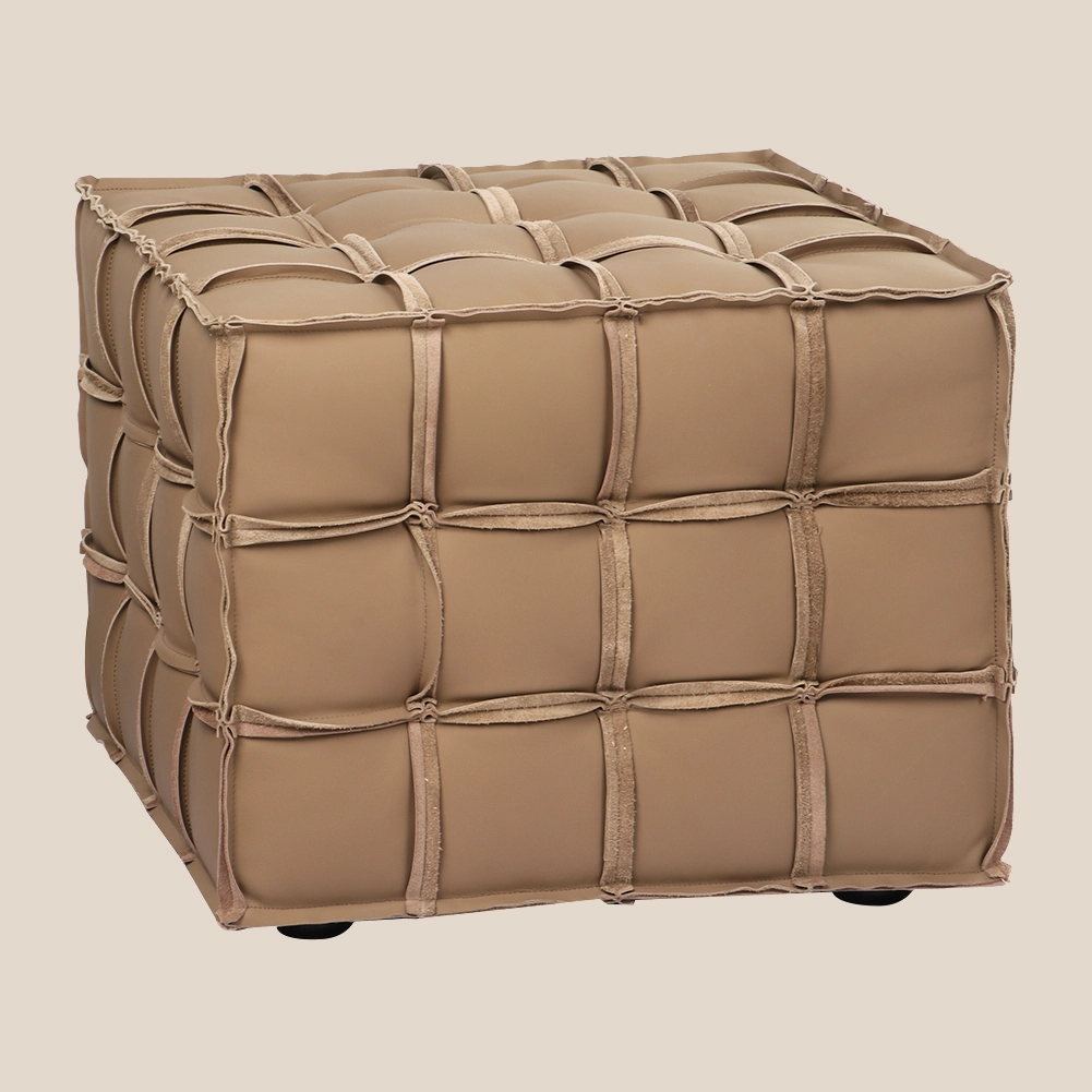Khaki echt Lieder Wunnstull Ottomanen véiereckeg Hocker M3138 1