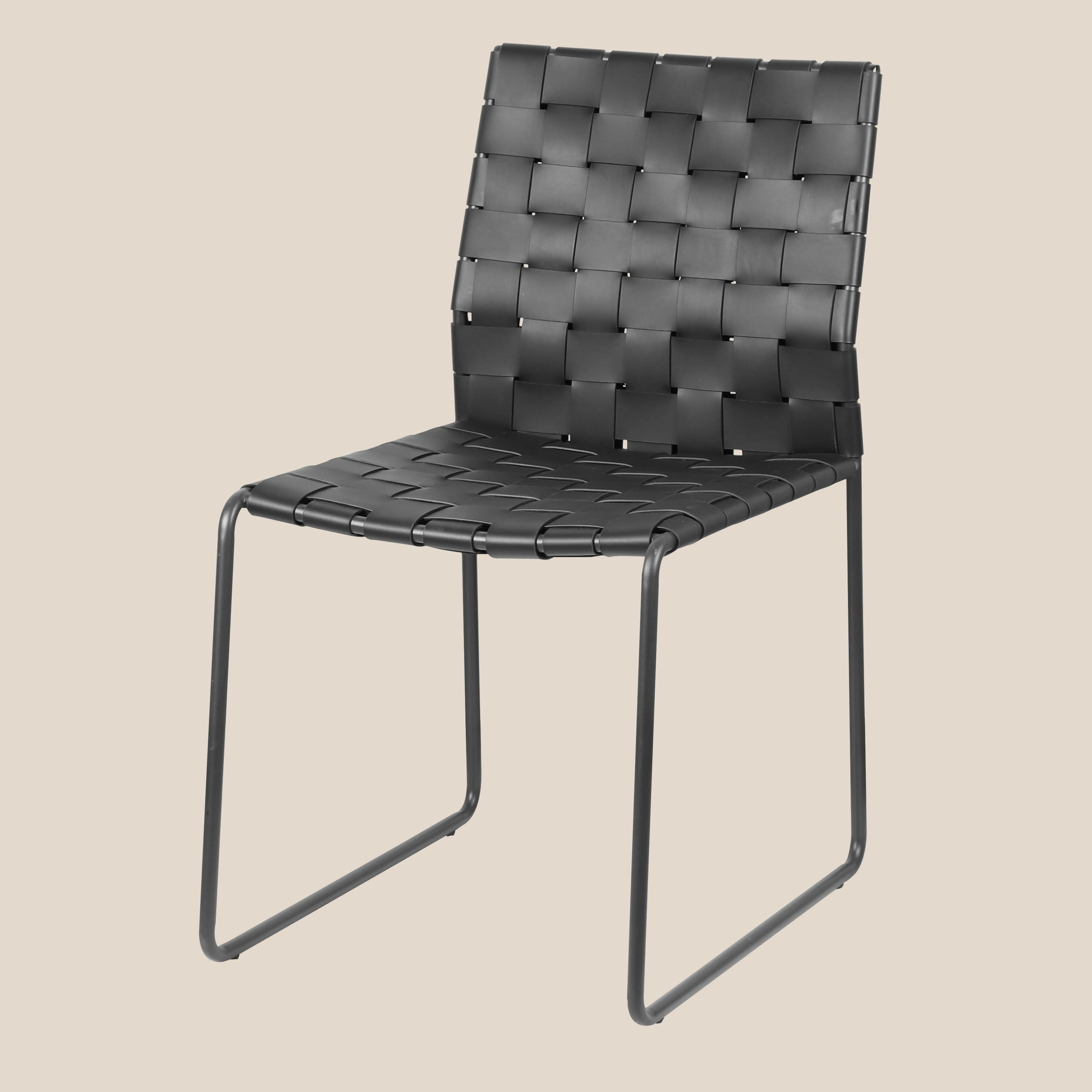 Woven Series · Grid Order Cantilever Dining Chair #M2158-2 1