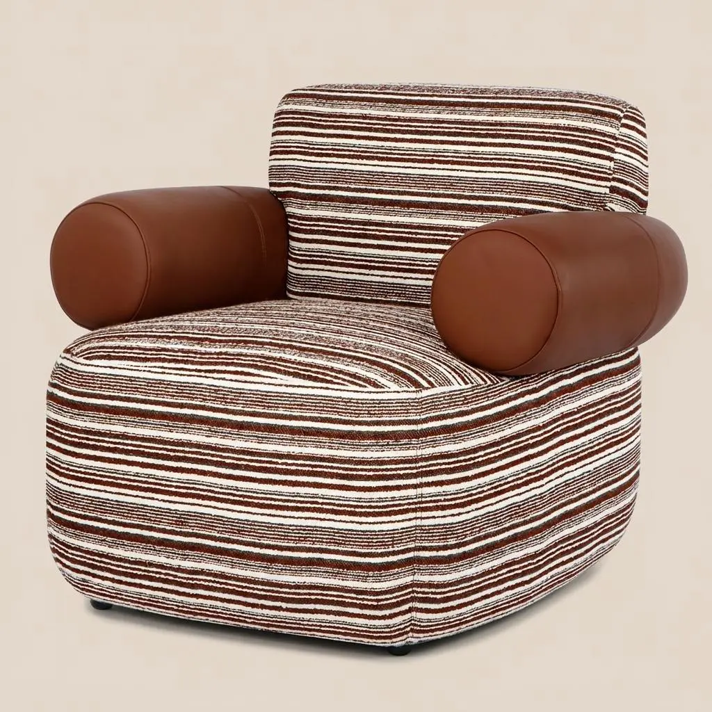 Italian Collection · Round Sequence Red Brick Lounge Chair #M5066-2 1