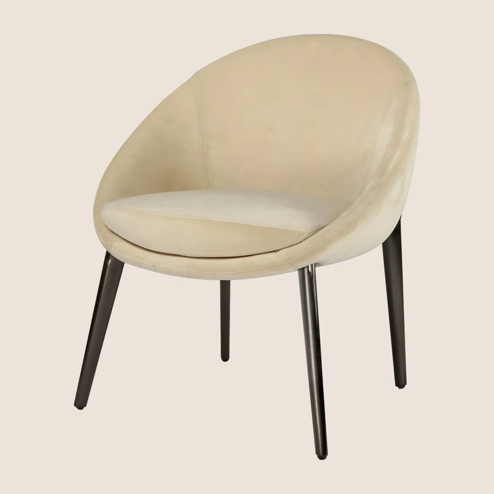 Italian minimalist leather metal frame single chair 1