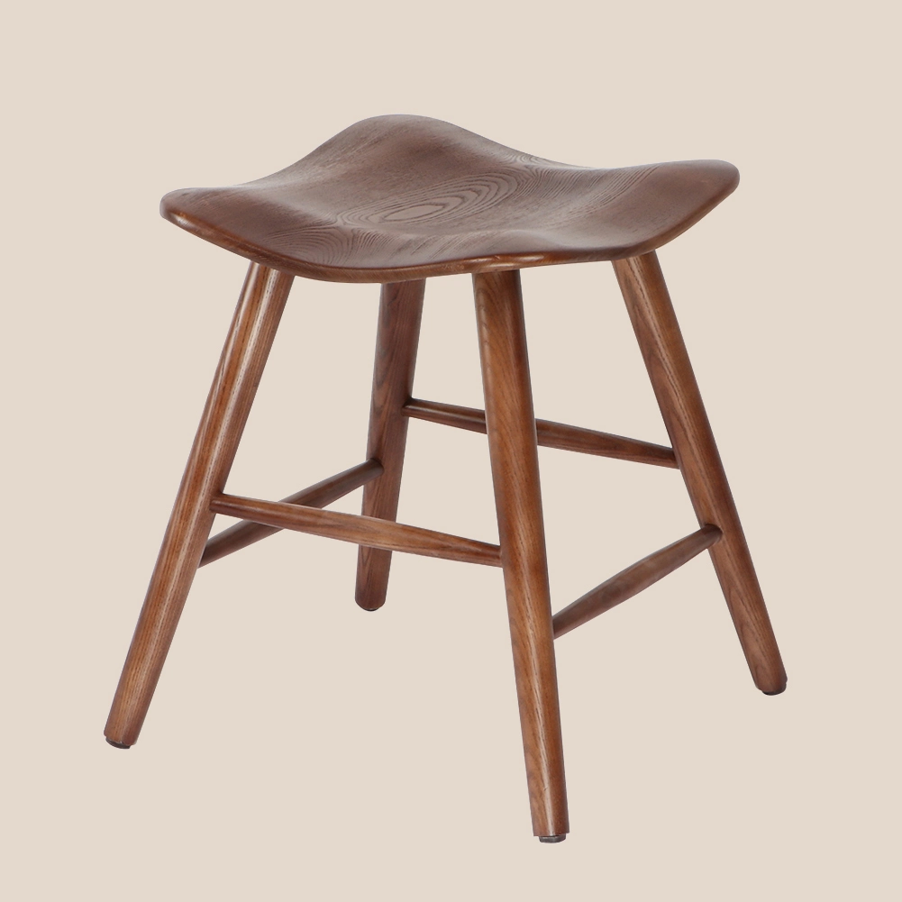 Wave Bar Stool in Solid Ash Wood #M1099 1